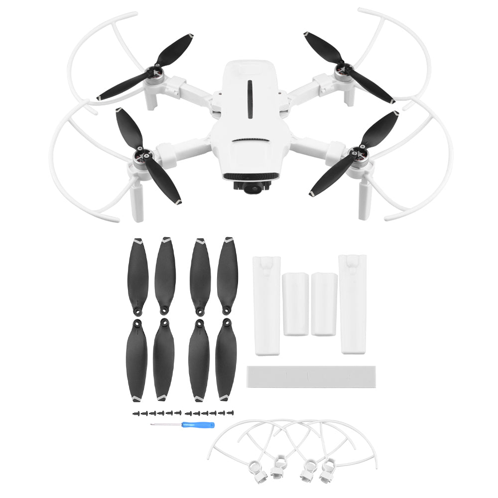 EWB8749_1+EWB8727+EWB8732_2 Landing Gear Leg Extensions + Propeller Blades + Propeller Protection Ring Kit for FIMI X8 Mini - White