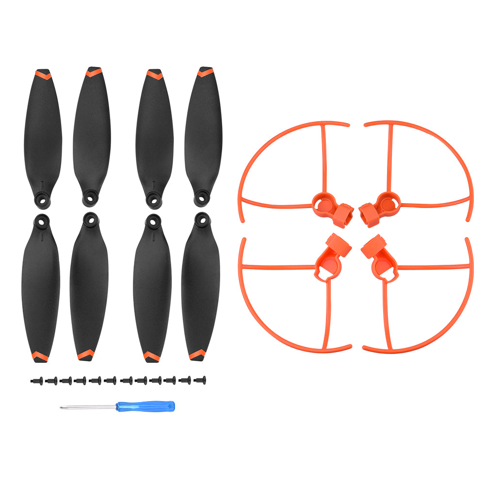 EWB8732_2+EWB8727 Quick-Release Propellers Blades + Propeller Protection Ring Accessories for FIMI X8 Mini - Orange