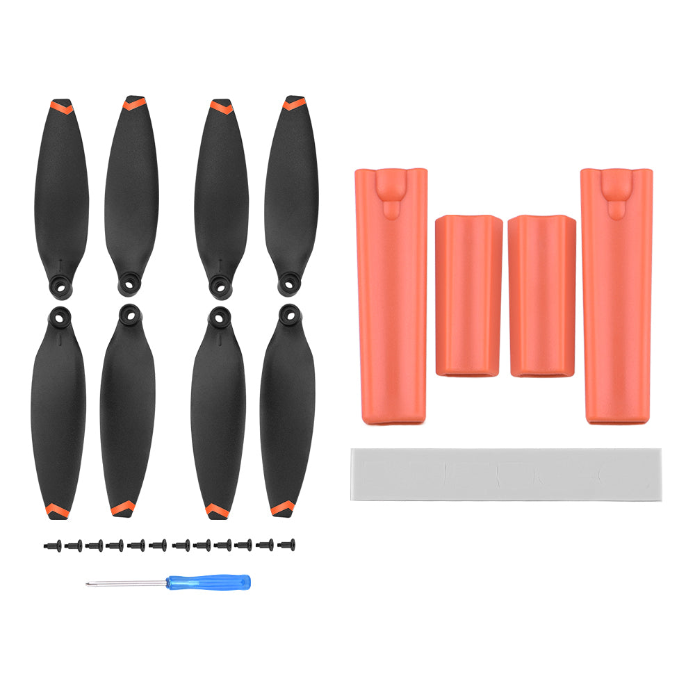 EWB8749_1+EWB8727 Extended Landing Gear Leg + Propeller Holder for FIMI X8 Mini - Orange
