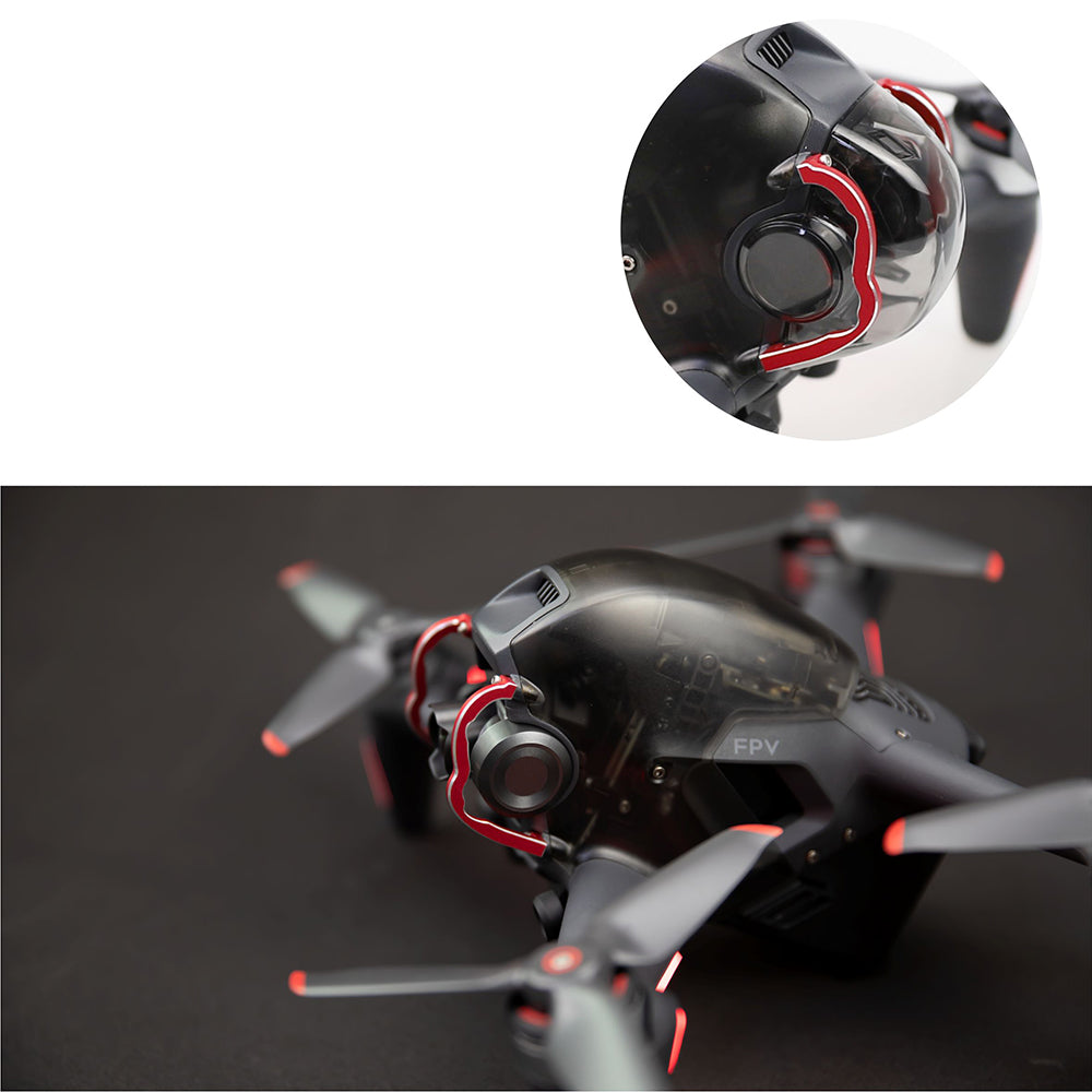 EWB8571 2Pcs Gimbal Bumper Anti-drop Protection Bar for DJI FPV Combo Drone - Red