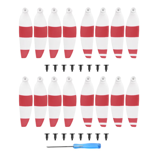 EWB8197_3 EWB8198_3 EWB8199_3 EWB8200_3 4 Paris 4726F Color Prop Blades Replacement for DJI Mavic Mini/Mini 2/Mini SE - White/Red
