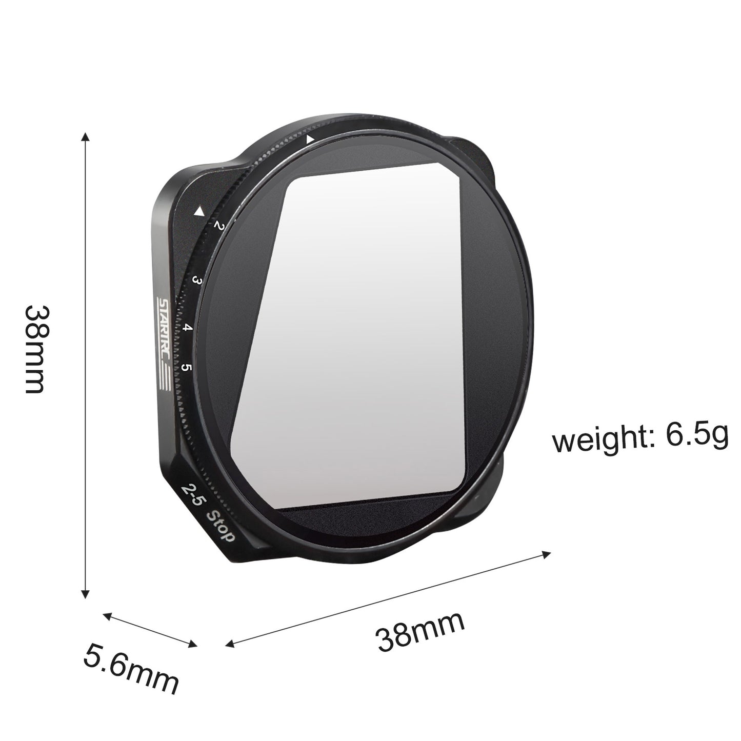 Uniqkart 1 Piece 1110347 VND (2-5 Stop) AGC Optical Glass Variable Neutral Density ND Filter Equivalent to ND4-ND32 for DJI Mavic 3