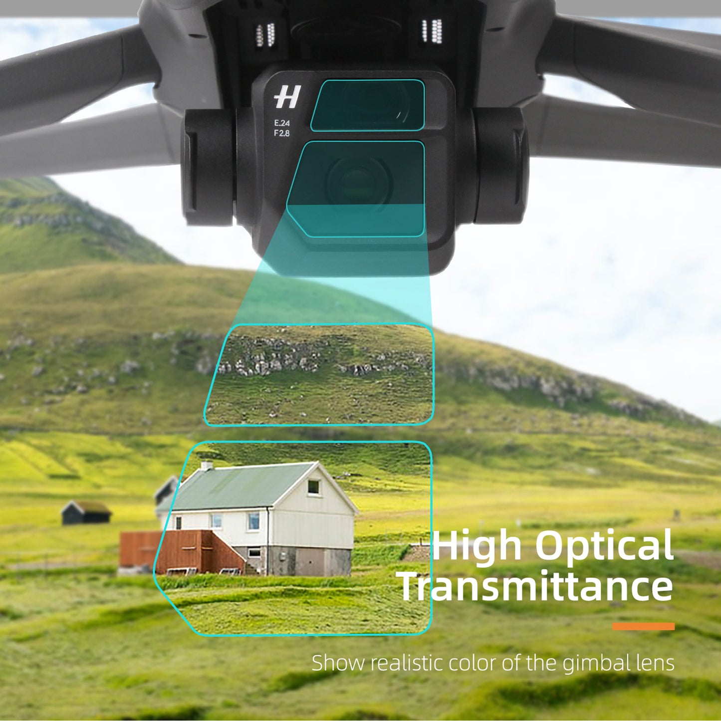 Uniqkart M3-BHM122 2 Sets Camera Lens Protector Explosion-proof Tempered Glass Film for DJI Mavic 3
