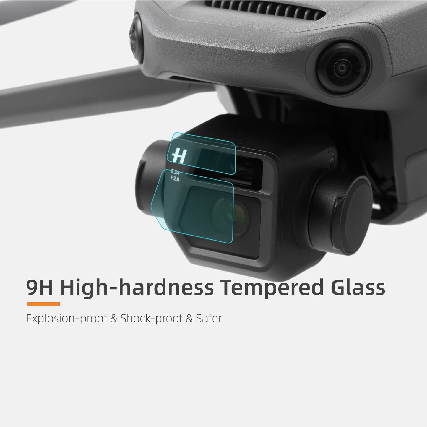 Uniqkart M3-BHM122 2 Sets Camera Lens Protector Explosion-proof Tempered Glass Film for DJI Mavic 3