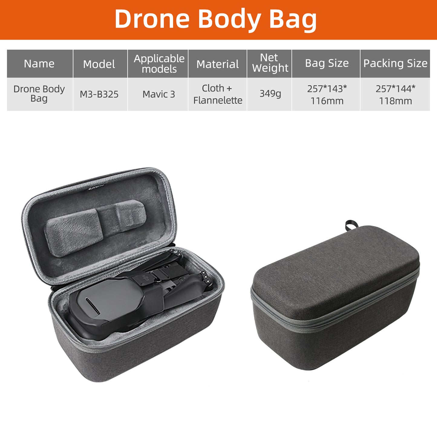 Uniqkart B325 Universal Shockproof Camera Carrying Case Handbag Storage Bag for DJI Mavic 3