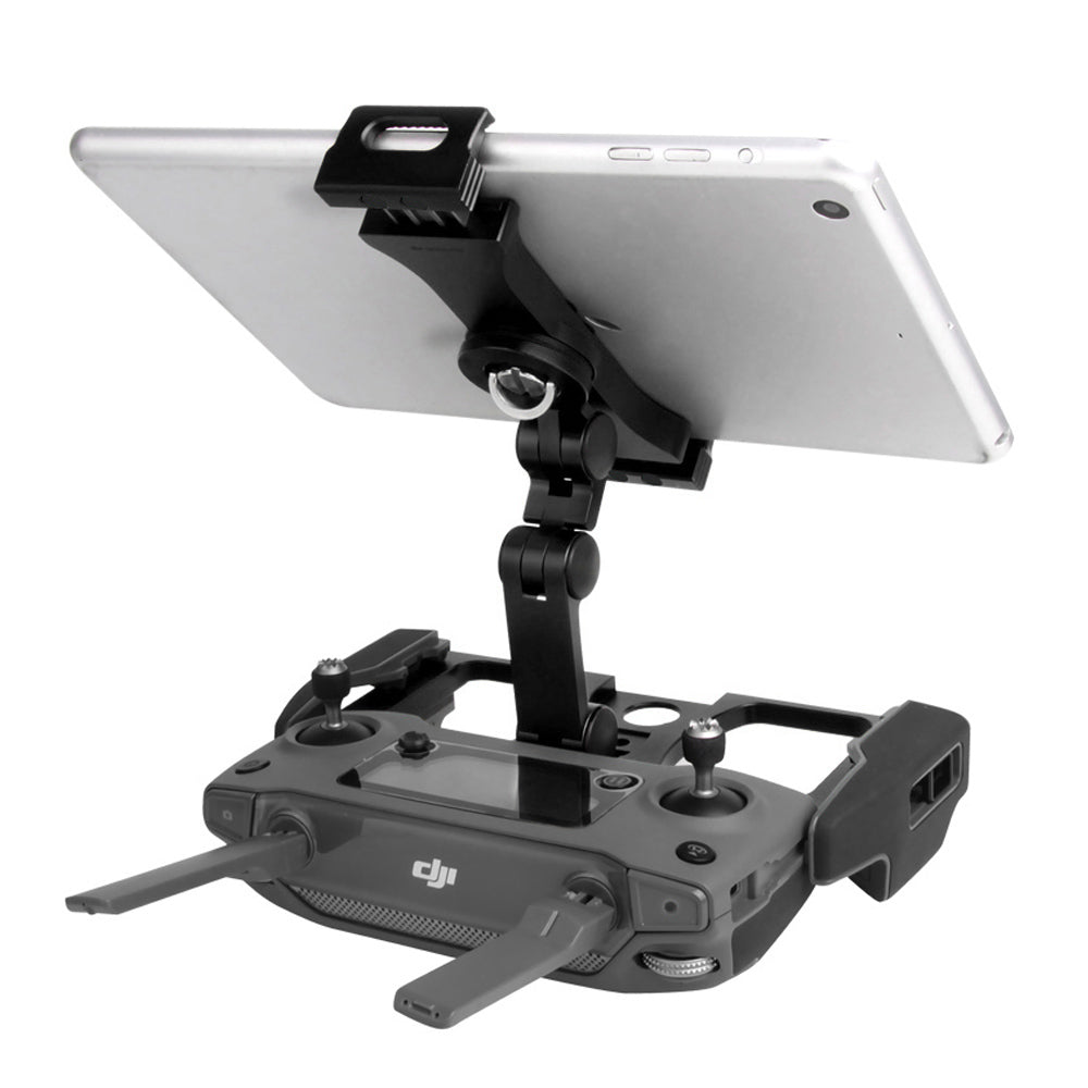 SUNNYLIFE ZJ035 Aluminum Alloy Cell Phone Holder Portable Drone Remote Controller Rack Folding Tablet Stand with Strap for DJI Mavic 3/2/Mini SE/Air 2S - Black
