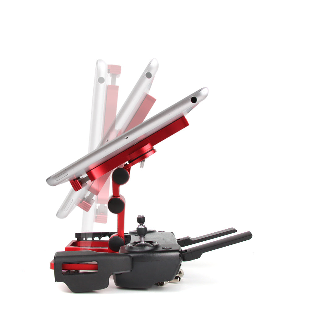 SUNNYLIFE ZJ035 Aluminum Alloy Cell Phone Holder Portable Drone Remote Controller Rack Folding Tablet Stand with Strap for DJI Mavic 3/2/Mini SE/Air 2S - Red
