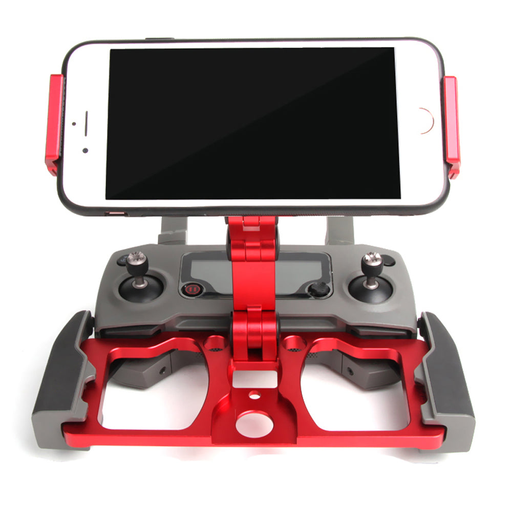 SUNNYLIFE ZJ035 Aluminum Alloy Cell Phone Holder Portable Drone Remote Controller Rack Folding Tablet Stand with Strap for DJI Mavic 3/2/Mini SE/Air 2S - Red