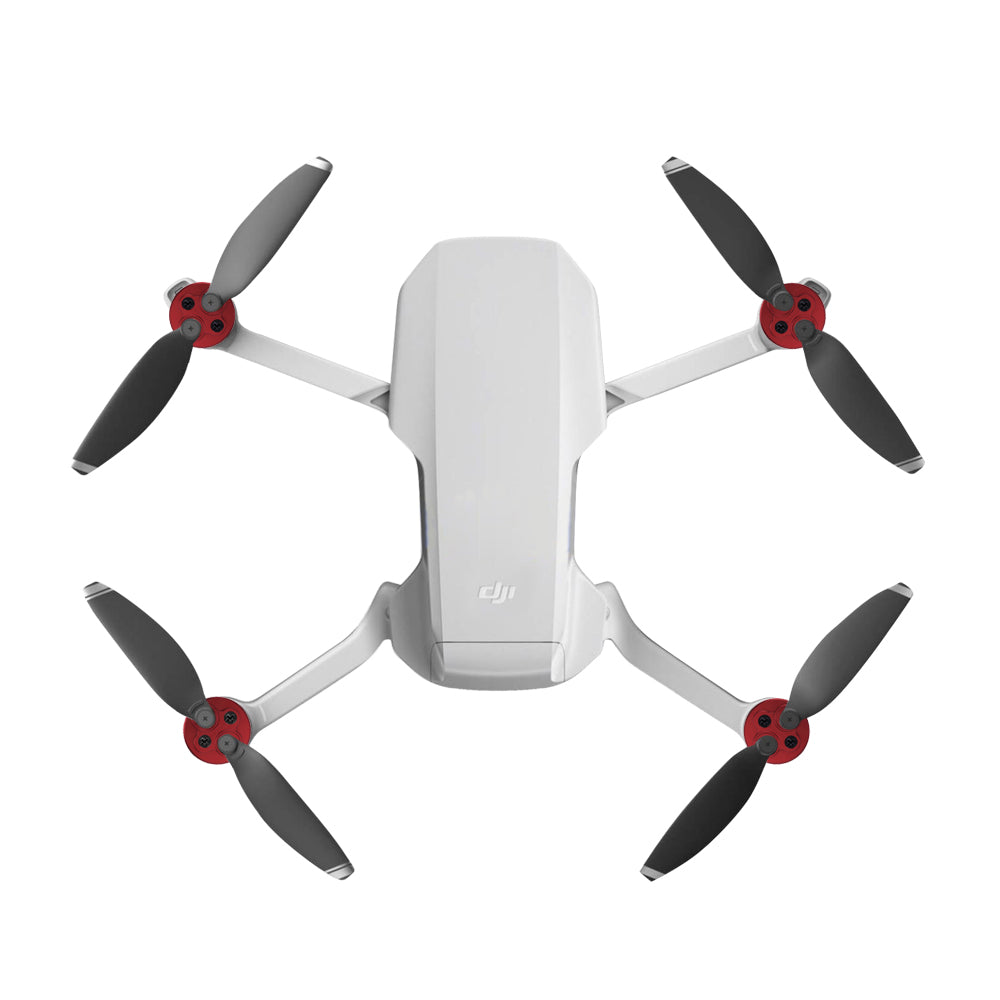 SUNNYLIFE Q9265 4Pcs/Set Motor Cover Aluminum Alloy Motor Cap Dust Cover Protector for DJI Mini SE/Mini 2/Mavic Mini - Red