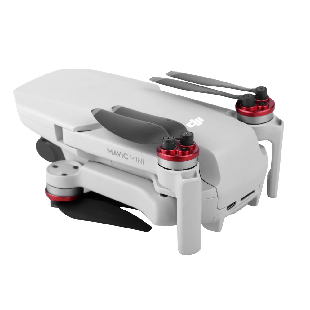 SUNNYLIFE Q9265 4Pcs/Set Motor Cover Aluminum Alloy Motor Cap Dust Cover Protector for DJI Mini SE/Mini 2/Mavic Mini - Red