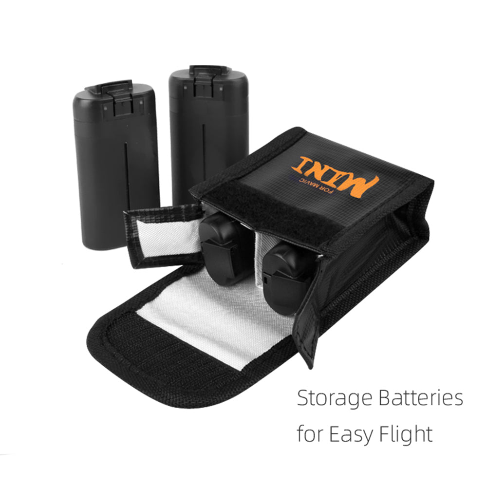 SUNNYLIFE DC295 Fireproof Battery Safe Bag Explosion-Proof Batteries Protector Storage for DJI Mini SE/2/Mavic Mini (2Pcs Batteries Version)