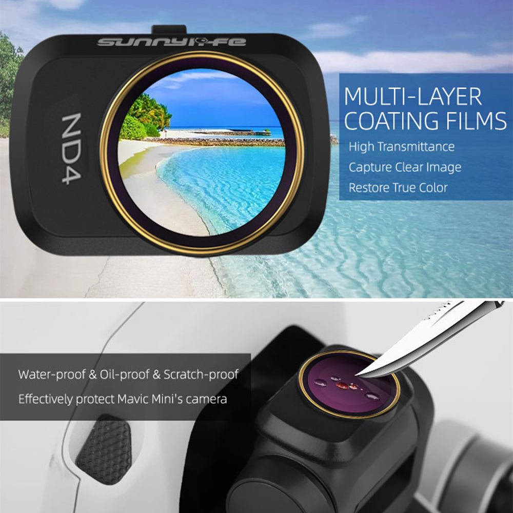 SUNNYLIFE Lightweight Drone Camera Lens Filter Multi Coated ND Filters for DJI Mini SE/2/Mavic Mini - ND16