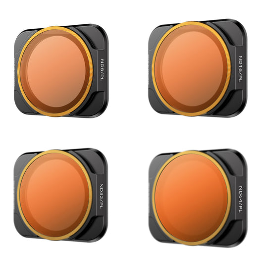 SUNNYLIFE 4Pcs/Set ND8/PL+ND16/PL+ND32/PL+ND64/PL Camera Lens Filters for DJI Air 2S Drone