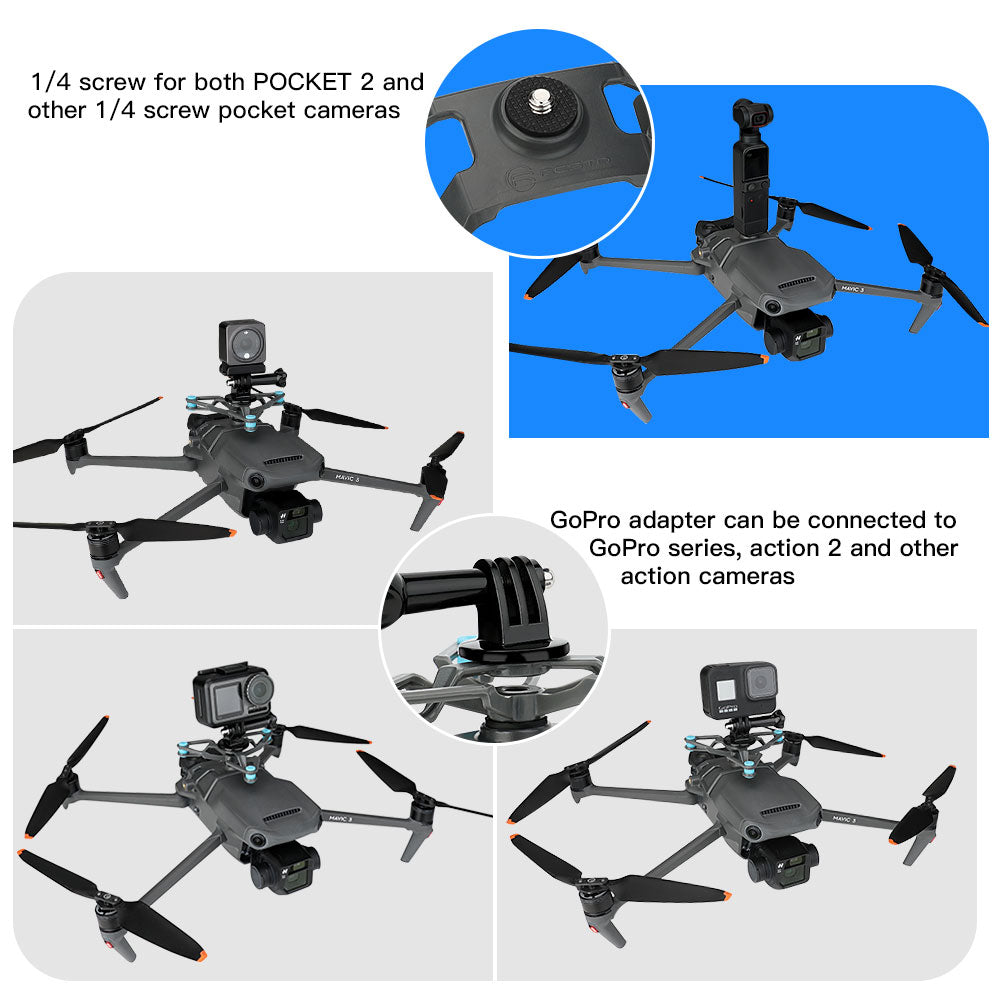 RCSTQ Multifunction Extension for DJI Mavic 3 Drone Accessories Quick Release Assembly Part with 1/4&quot; Screw