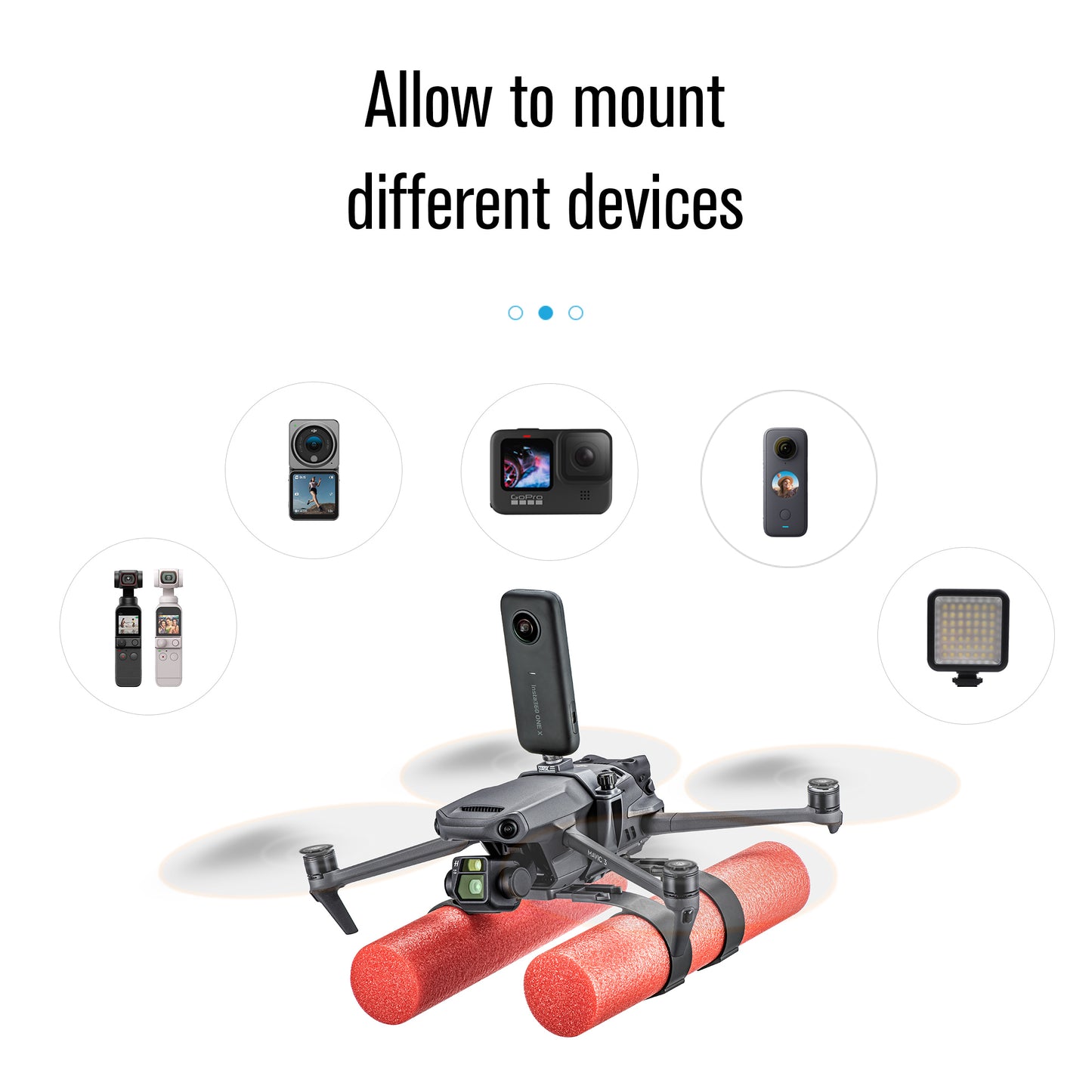 STARTRC 1110580 For DJI Mavic 3 Drone Body Mount Main Bracket Buoyancy Rod Foam Stick Kit Set