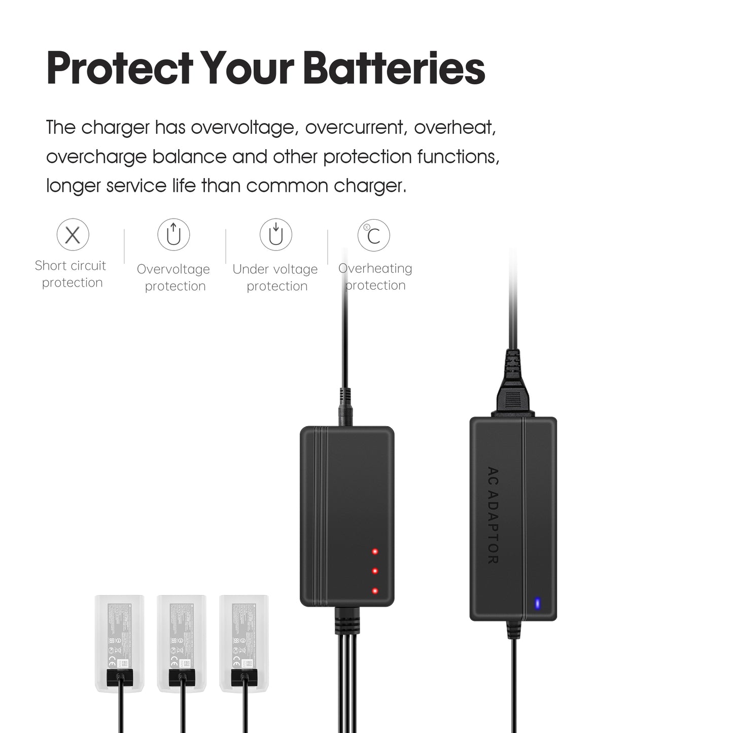 STARTRC 3 in 1 Fast Charger for DJI Mini SE/Mini 2/Mavic Mini Battery Rapid Charging Hub - US Plug