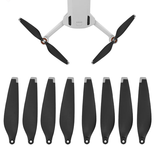 6030F For DJI Mini 3 Pro 8Pcs Plastic Drone Propellers Blades Replacement Accessories - Black/Silver