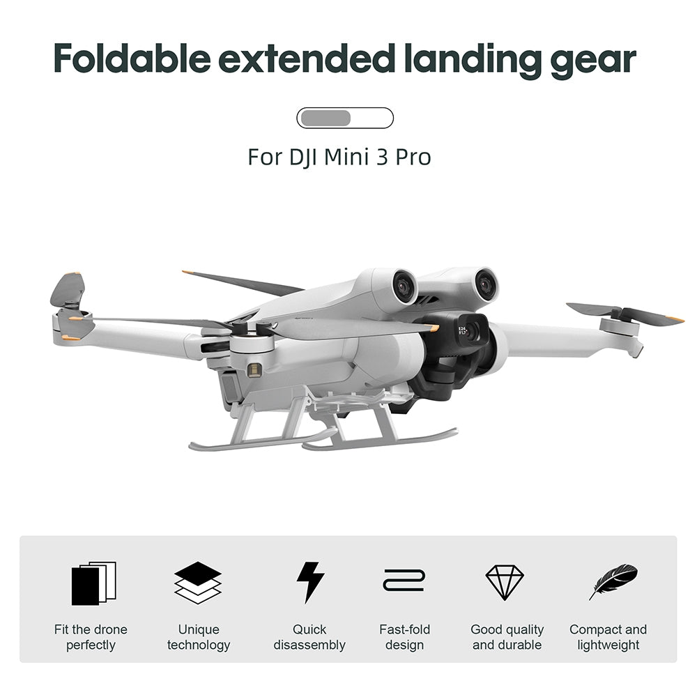 STARTRC 1110890 For DJI Mini 3 Pro Drone Foldable Landing Gear ABS Anti-fall Heighten Landing Stand