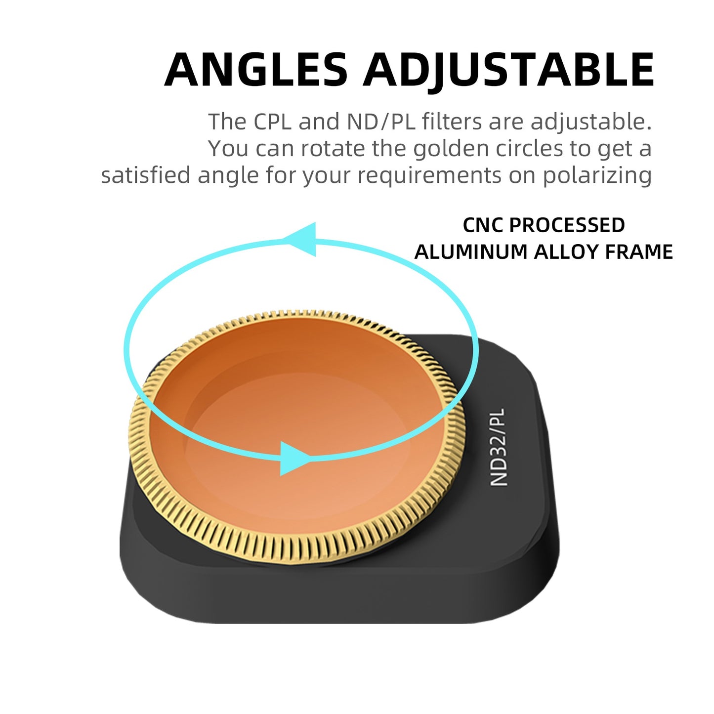 Uniqkart MM3-FI416 For DJI Mini 3 Pro 4Pcs/Set ND/PL Filter Adjustable ND4/PL+ND8/PL+ND16/PL+ND32/PL Optical Glass Camera Lens Filters