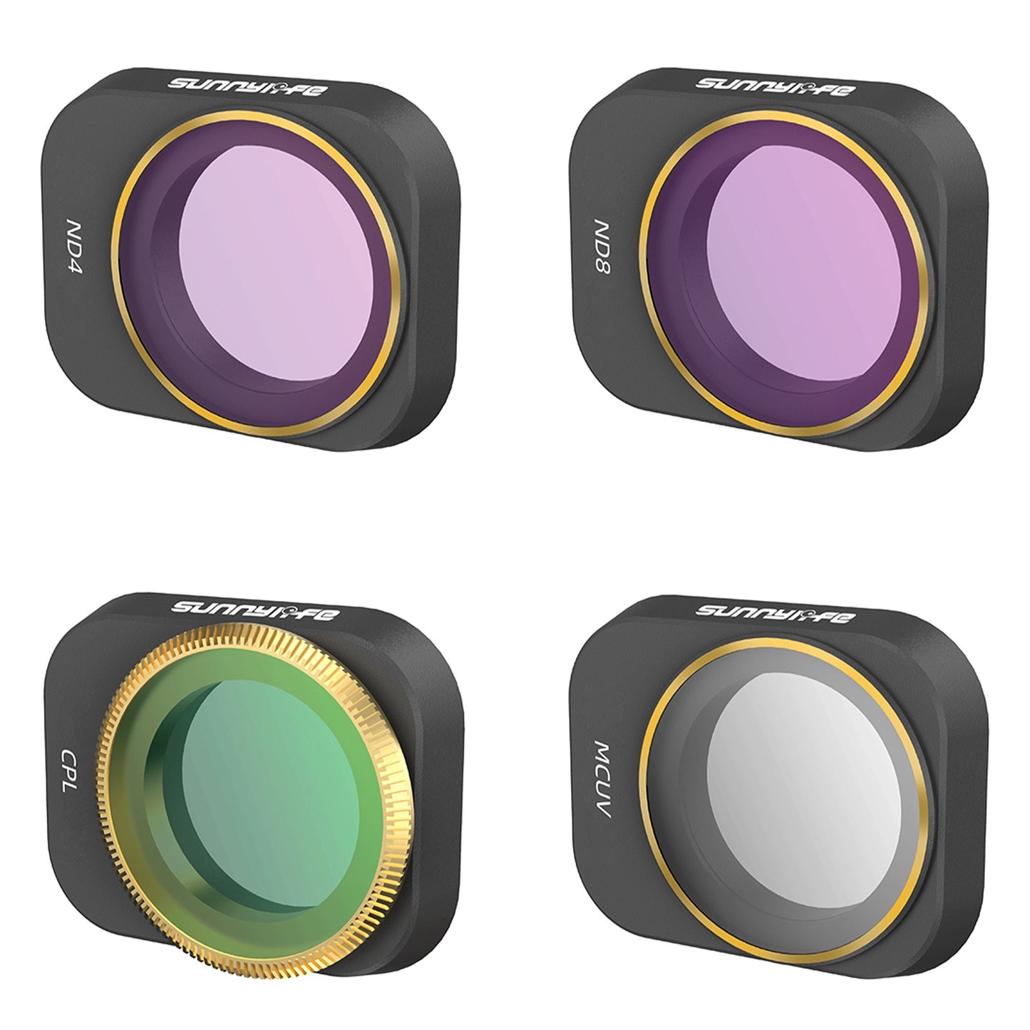 Uniqkart MM3-FI418 For DJI Mini 3 Pro 4Pcs/Set MCUV+CPL+ND4+ND8 Filters Optical Glass Drone Camera Lens Filters