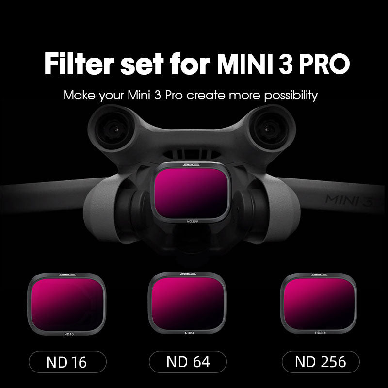 Uniqkart 1110872 For DJI Mini 3 Pro 3Pcs/Set HD Optical Glass ND16/64/256 Camera Lens Filters