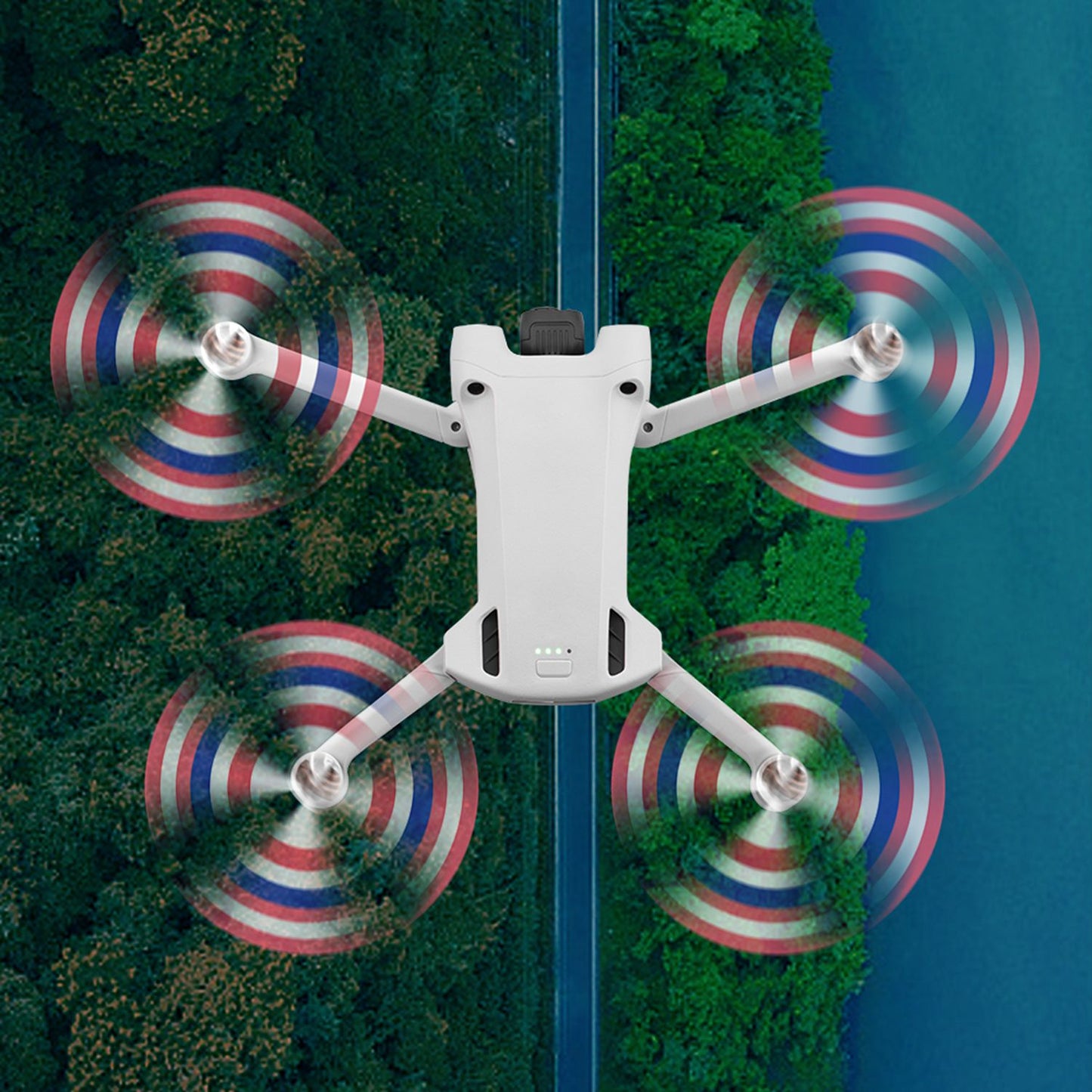 For DJI Mini 3 Pro 6030 Drone 2 Pairs Low-Noise Colorful Propeller Blades Propeller Set (EWB9279 EWB9280 EWB9281 EWB9282) - Blue/White