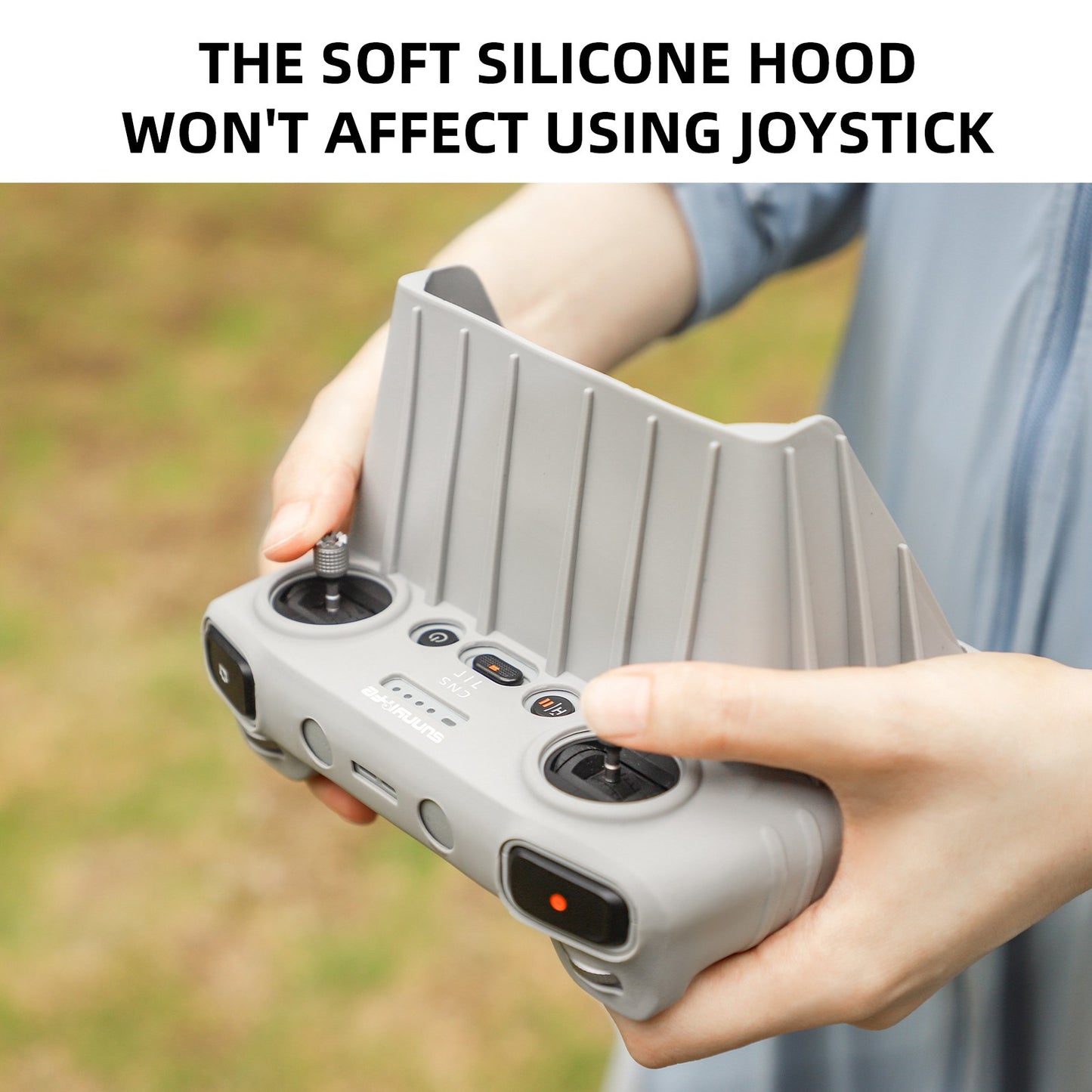 SUNNYLIFE MM3-BHT442 for DJI Mini 3 Pro DJI RC Remote Control Sleeve Silicone Protective Cover with Sun Hood - Grey