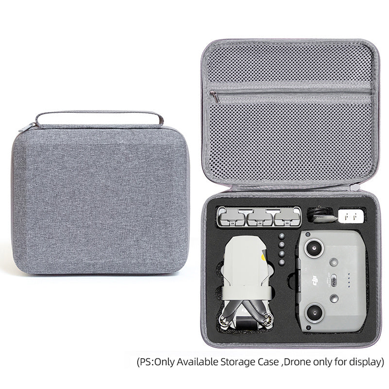 For DJI Mini 2 / Mini 2 SE Combo Drone and Accessories Storage Bag Portable Shockproof Carrying Case Handbag - Grey / Black Liner