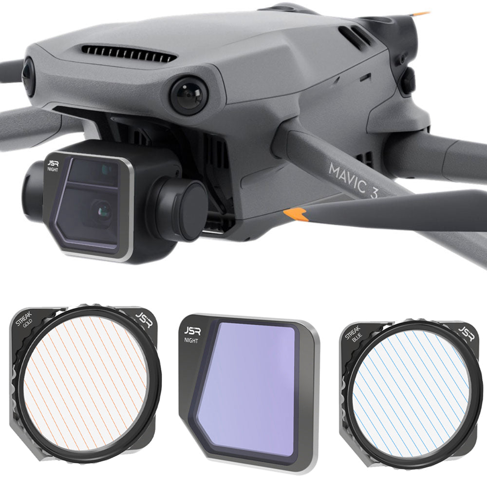 Junestar KB-3IN1 JSR-1825-27 For DJI Mavic 3 3Pcs/Set NIGHT + Brushed Blue + Brushed Gold Optical Glass Filters Drone Camera Lens Filter