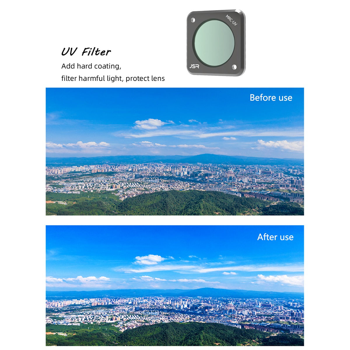 Junestar JSR-1339-19 for DJI Action 2 Camera Lens Filter Kit Including CPL ND4 ND8 ND16 ND32 MRC-UV