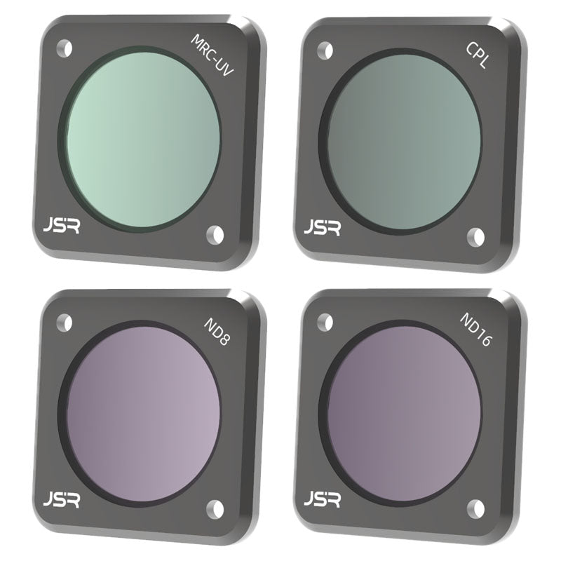 Junestar JSR-1339-17 For DJI Action 2 4-Pack UV Protection CPL ND8 ND16 MRC-UV Multi-layer Coating Glass Filter