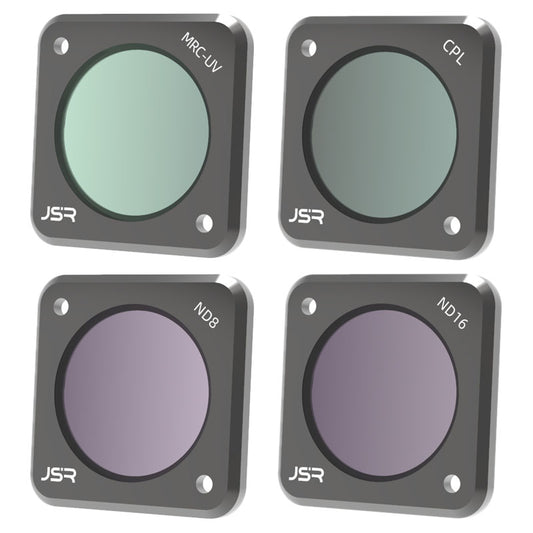 Junestar JSR-1339-17 For DJI Action 2 4-Pack UV Protection CPL ND8 ND16 MRC-UV Multi-layer Coating Glass Filter