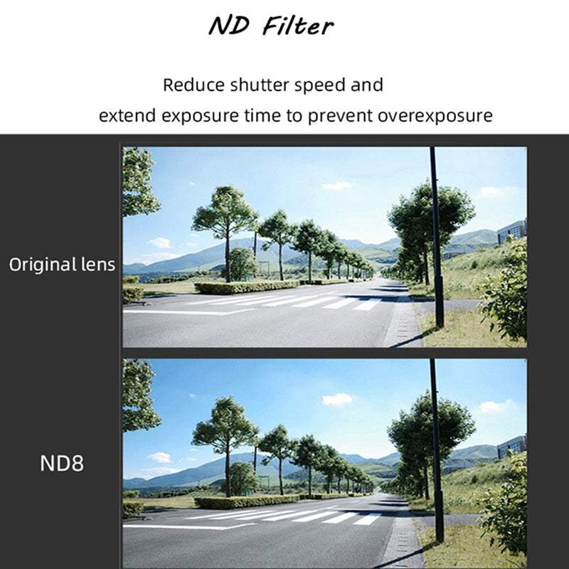 Junestar JSR-1339-17 For DJI Action 2 4-Pack UV Protection CPL ND8 ND16 MRC-UV Multi-layer Coating Glass Filter