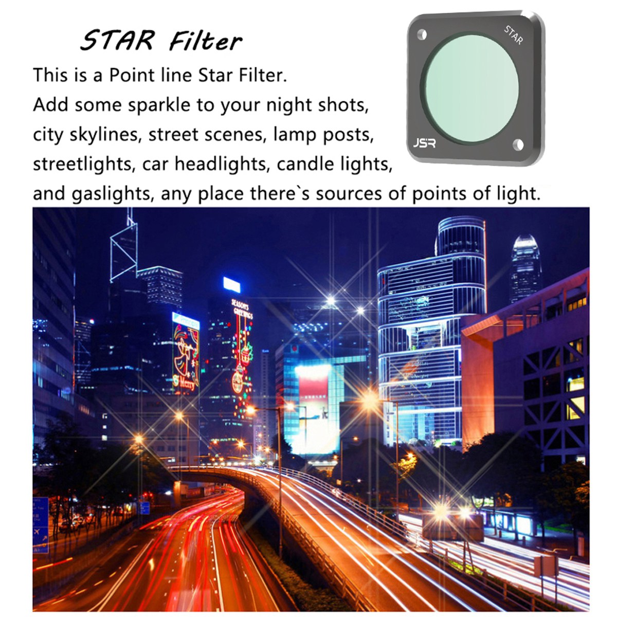 Junestar JSR-1339-15 For DJI Action 2 STAR Filter Coated Optical Glass Sport Camera Lens Filter