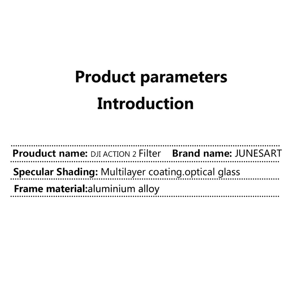Junestar For DJI Action 2 ND Filter Glass Camera Lens Accessory - ND16