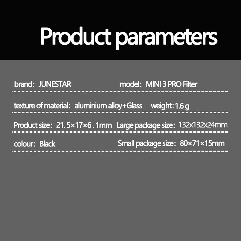 JUNESTAR JSR-1663-13 Multi-Coated KB-NIGHT Filter for DJI Mini 3 Pro RC Drone Scratch Resistant Lens Filter