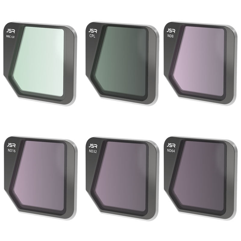 Junestar JSR-1825-20 For DJI Mavic 3 6Pcs/Set MRC-UV+CPL+ND8+ND16+ND32+ND64 Lens Filters Coated Optical Glass Drone Camera Lens Filters
