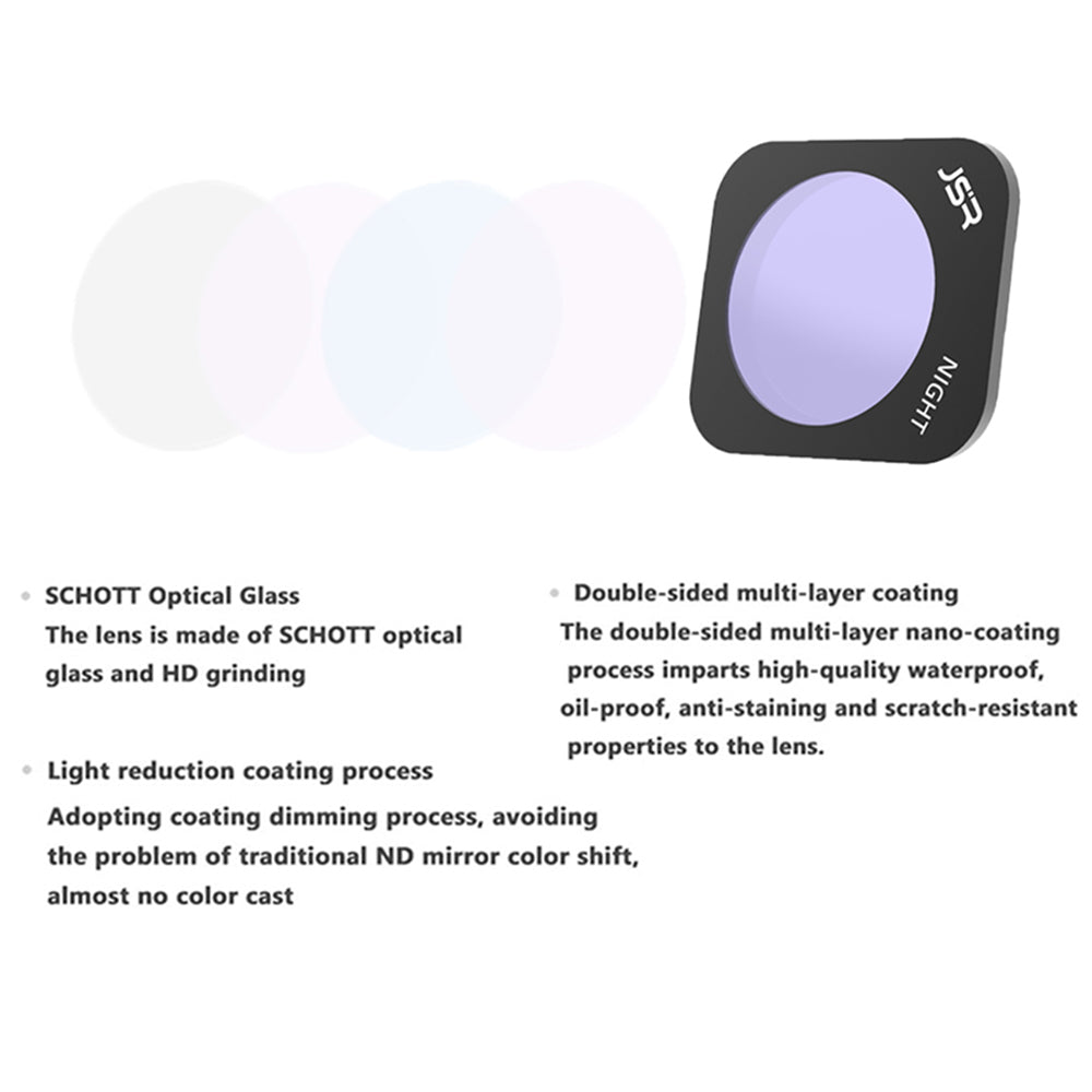JUNESTAR JSR-1903-07 Multi-Layer Coated Optical Glass NIGHT Filters for Hubsan Zino Mini Pro Anti-Scratch Waterproof Lens Filters for RC Drone