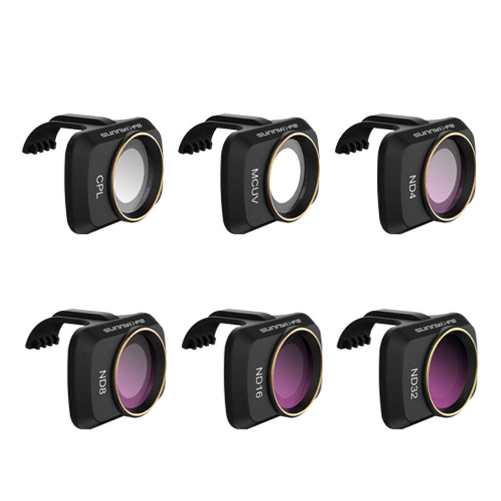 Uniqkart MM-FI9258 6Pcs/Set for DJI Mini SE/Mini 2/Mavic Mini MCUV+CPL+ND4+ND8+ND16+ND32 Multi-layer Coating Optical Glass Camera Lens Filters