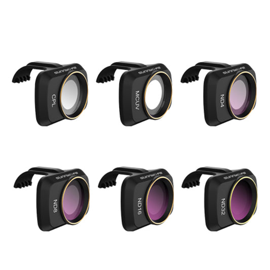 Uniqkart MM-FI9258 6Pcs/Set for DJI Mini SE/Mini 2/Mavic Mini MCUV+CPL+ND4+ND8+ND16+ND32 Multi-layer Coating Optical Glass Camera Lens Filters