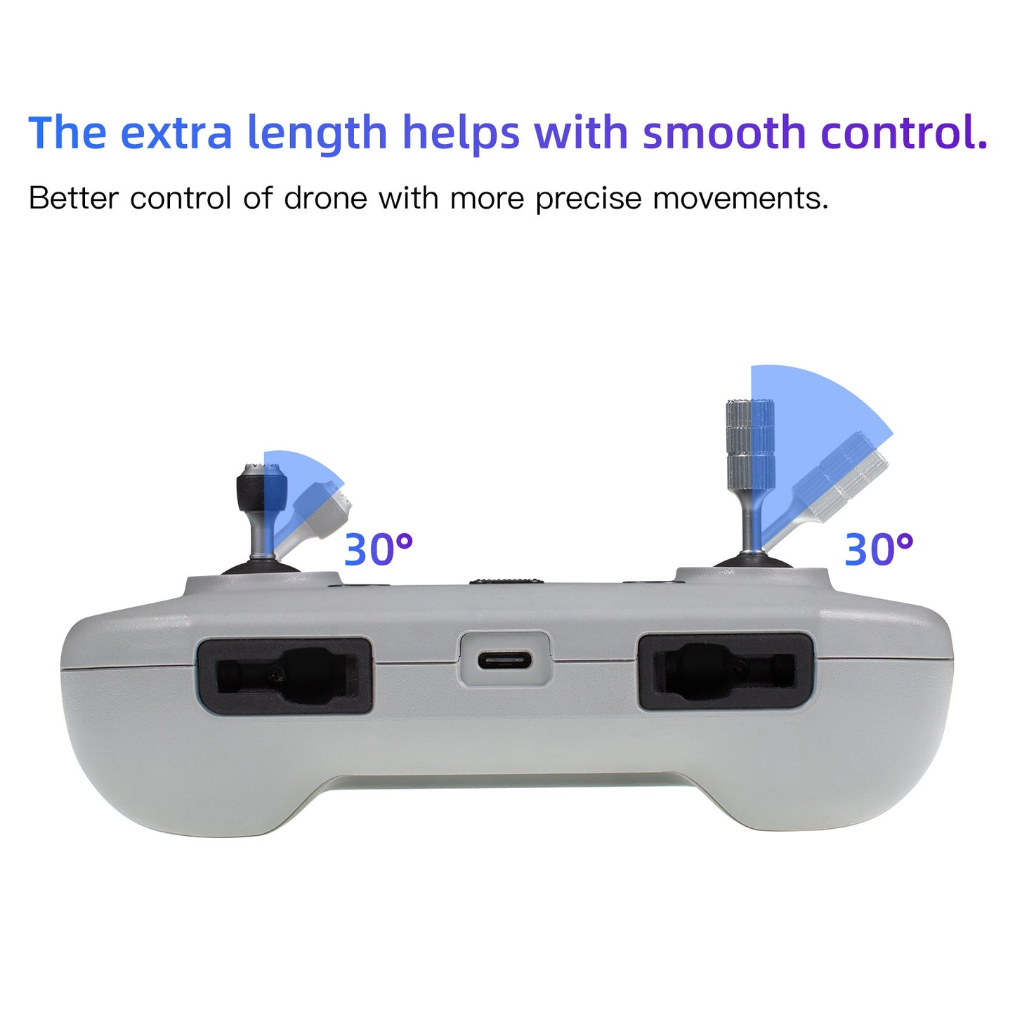 QISYKER DRCJ2511 2Pcs Thumb Rocker Stick for DJI RC-N1 Remote Controller/Mini 3 Pro/Air 2/Air 2S/Mini 2/Mavic 3 Heightening Joystick Protector Rod