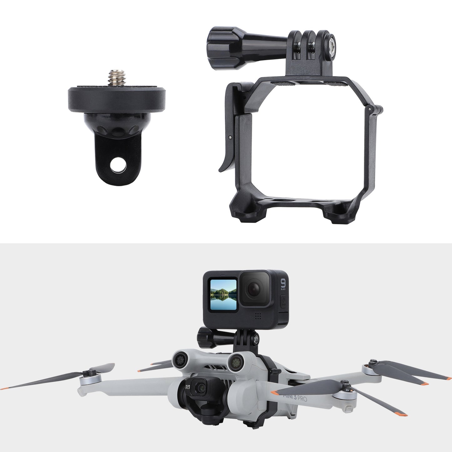SUNNYLIFE MM3-GZ459 for DJI Mini 3 Pro Top Expansion Bracket 1 / 4 Screw Action Camera Mount Adapter