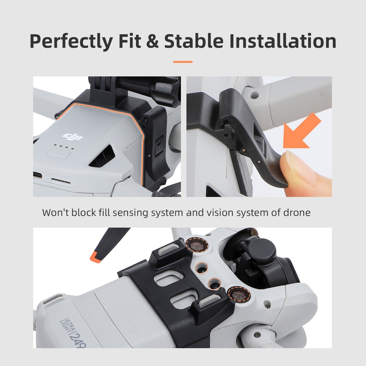 SUNNYLIFE MM3-GZ459 for DJI Mini 3 Pro Top Expansion Bracket 1 / 4 Screw Action Camera Mount Adapter