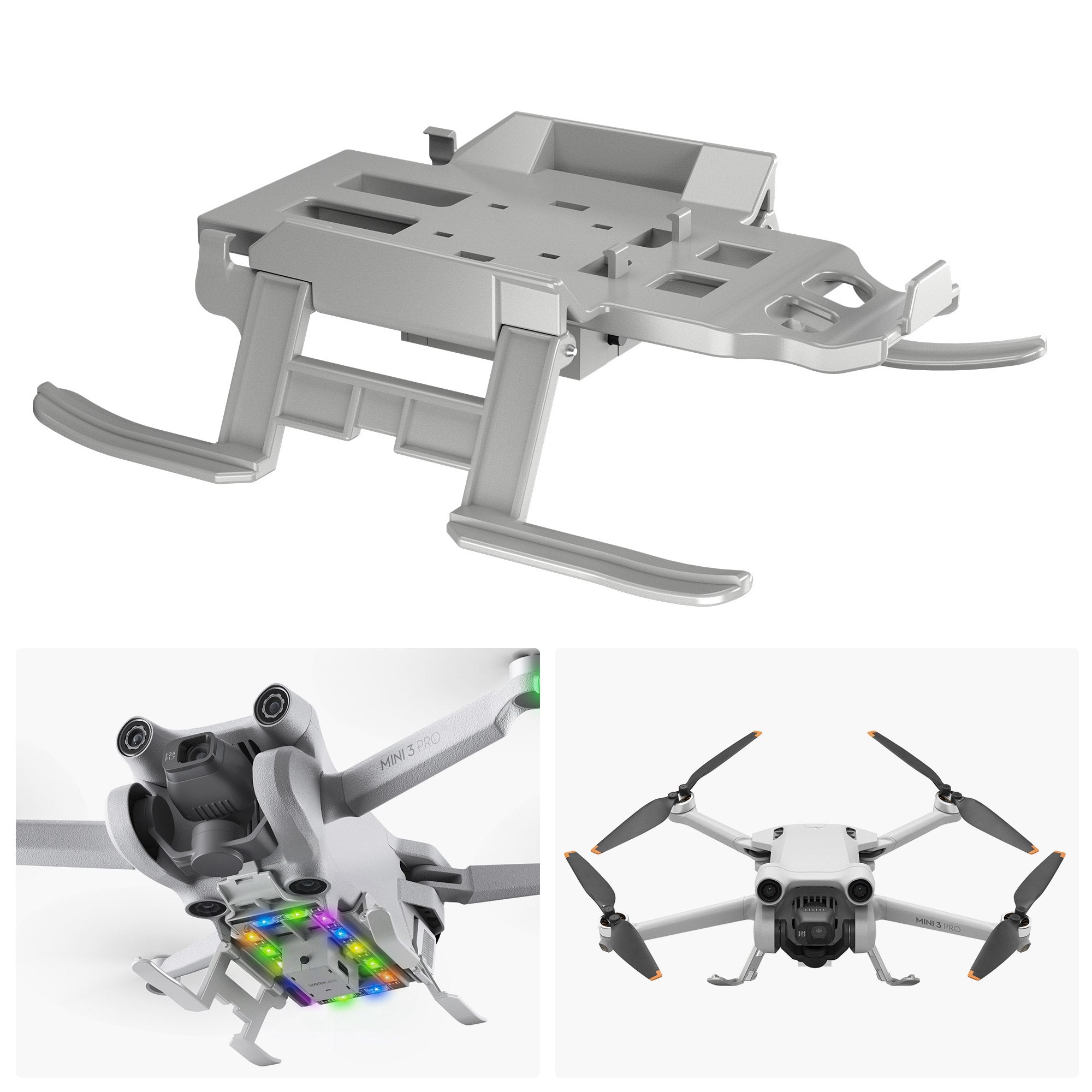 STARTRC 1111016 for DJI Mini 3 Pro Drone Foldable Landing Gear LED Light ABS Anti-fall Heighten Stand