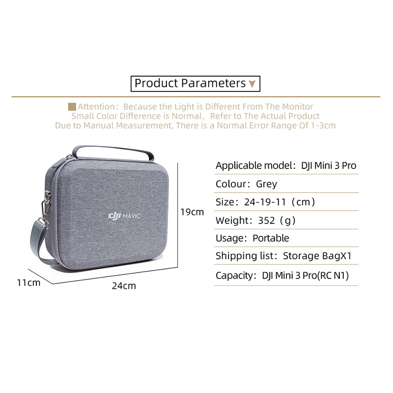Hard Shell Storage Case for DJI Mini 3 Pro (RC N1), Portable Shockproof Carrying Bag Shoulder Bag