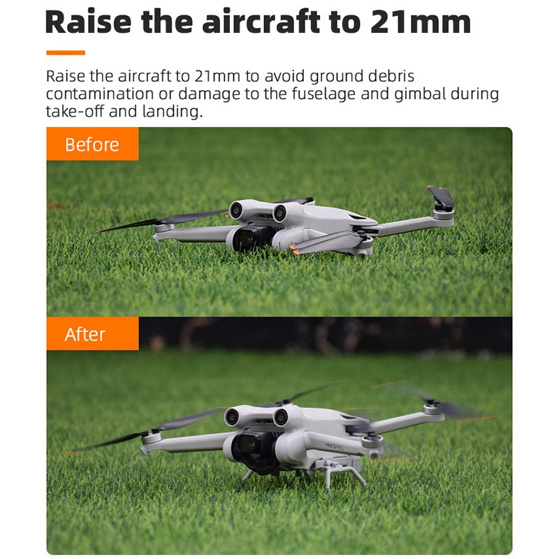 BRDRC EWB9319 For DJI Mini 3 Pro Landing Gear Foldable Drone Height Extension Sled Shape Protector