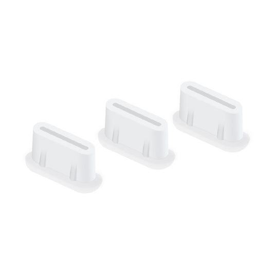 EWB9372 3Pcs Dust Plug for DJI Mini 3 Pro Drone Remote Controller Interface Silicone Waterproof Type-C Port Plugs - White