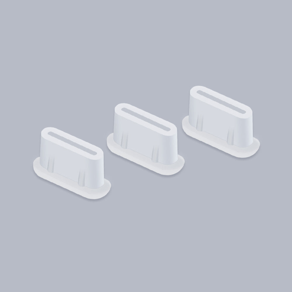 EWB9372 3Pcs Dust Plug for DJI Mini 3 Pro Drone Remote Controller Interface Silicone Waterproof Type-C Port Plugs - White