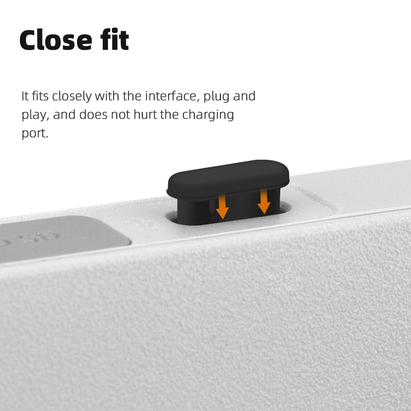EWB9372 3Pcs Dust Plug for DJI Mini 3 Pro Drone Remote Controller Interface Silicone Waterproof Type-C Port Plugs - White