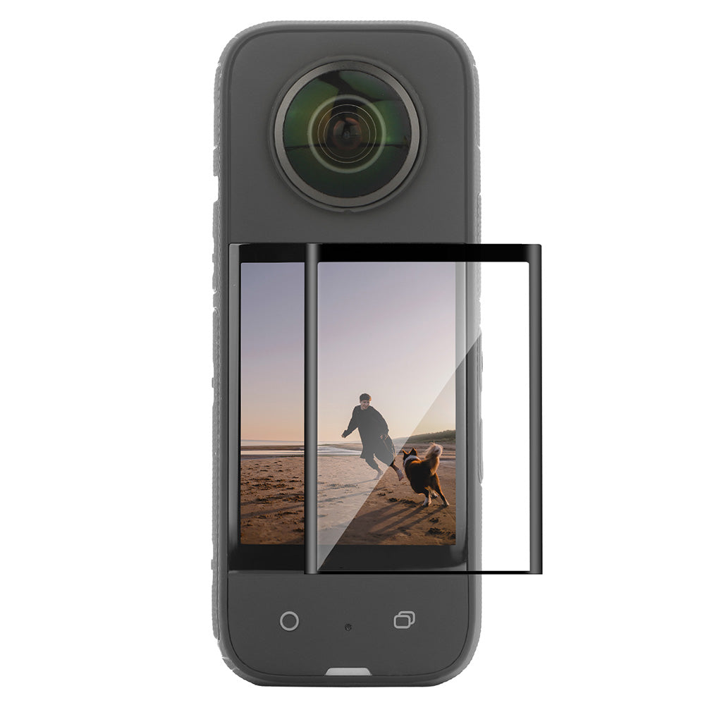 Uniqkart IST-BHM498 1 Set Camera Screen Protector Kit for Insta360 X3, HD Clear Curved Design Full Covering Tempered Glass Screen Film